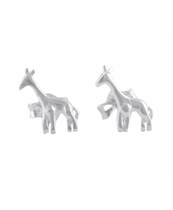 Sterling Silver Small Giraffe Stud Earrings - 6mm - C3184H403ES