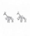 Sterling Silver Small Giraffe Stud Earrings - 6mm - C3184H403ES