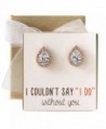 Cubic Zirconia Bridesmaid Stud Earrings- Bridal Party Gift - Rose Gold- Post Earrings - CQ182HQ86I7