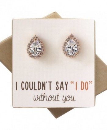 Cubic Zirconia Bridesmaid Earrings Bridal in Women's Stud Earrings