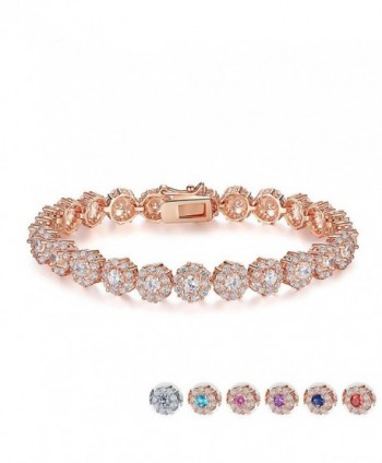 Zirconia Bracelets Diamond Jewelry Christmas - Rose Gold - CS186XQRLN9