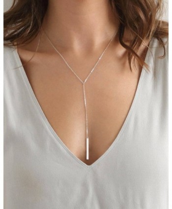 Sterling Silver Lariat Necklace Minimalist in Women's Y-Necklaces