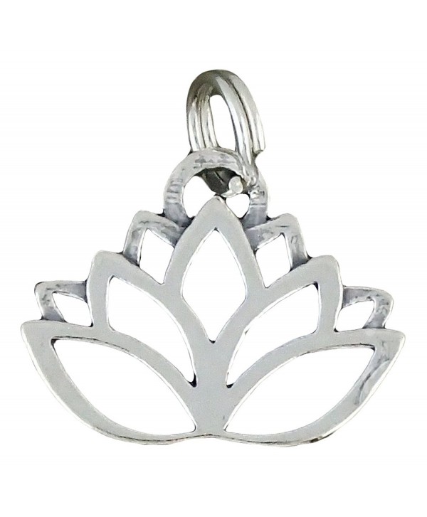 Corinna-Maria 925 Sterling Silver Lotus Flower Charm Yoga - C7117MS7BYD