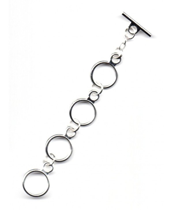 Multi-Ring 14MM Silver Plated Toggle Bar Necklace Extenders 1-13 Rings (1 5/8"-12 1/8") Nickel Free - CA124WYSJF9