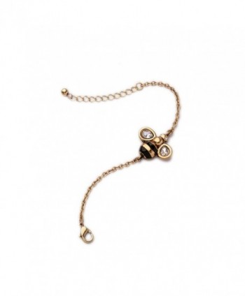 Antiqued Golden Bee Chain Bracelet