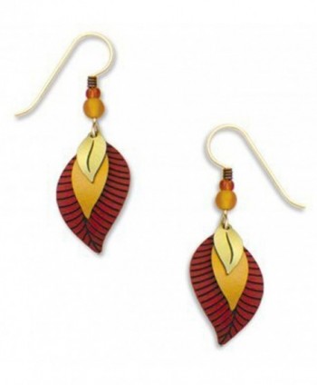 Adajio By Sienna Sky Autumn Red Brown Leaf 3 part Earrings 7023 - CH11BS0IV2R