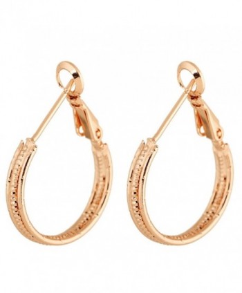 Yazilind Circle Polished Shiny Silver Plated Large Omega Back Hoop Earrings - golden - CS11MPNM0OL