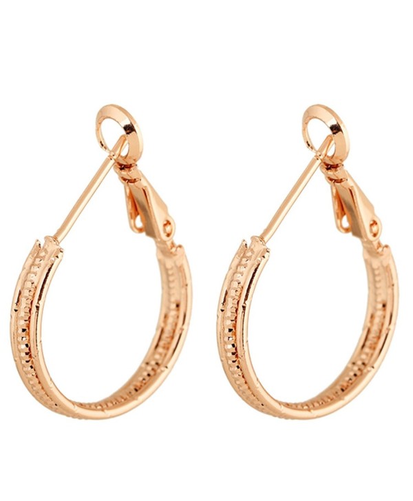 Yazilind Circle Polished Shiny Silver Plated Large Omega Back Hoop Earrings - golden - CS11MPNM0OL