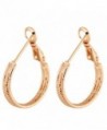 Yazilind Circle Polished Shiny Silver Plated Large Omega Back Hoop Earrings - golden - CS11MPNM0OL