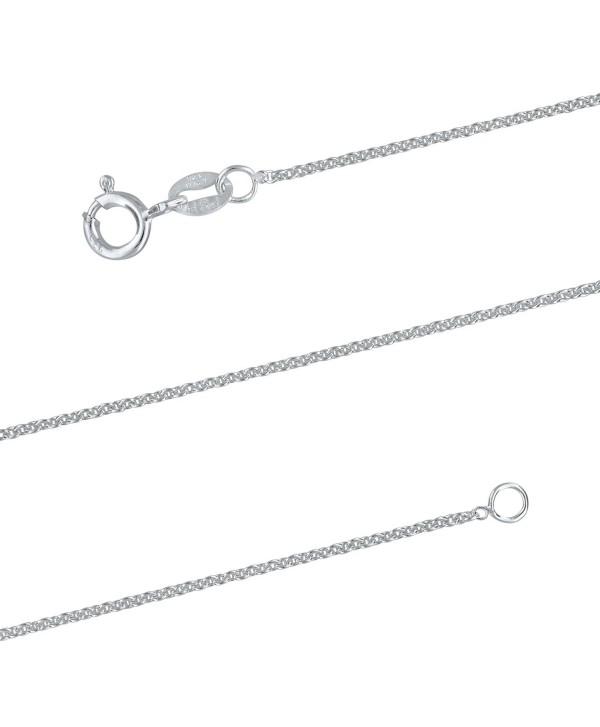 Sterling Silver 1.3mm Cable Chain Necklace Solid Italian Nickel-Free- 15-20 Inch - CN18802U4L2
