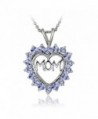 Sterling Silver Tanzanite MOM Heart Pendant Necklace - CT17YYL86KA