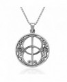 MIMI Sterling Silver Sacred Chalice Well Symbol of Avalon in Glastonbury Pendant Necklace- 18 inches - C91275VCO1L