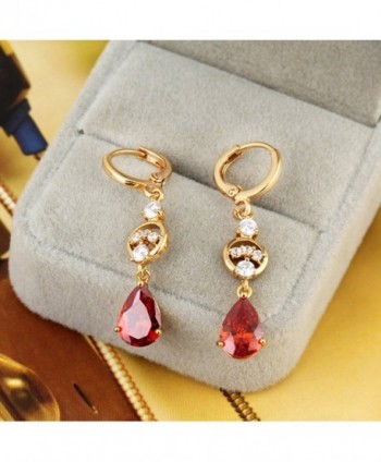 YAZILIND Charming Teardrop Zirconia Earrings in Women's Drop & Dangle Earrings