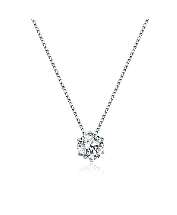 Florensi Sterling Zirconia Solitaire Necklace - CA188NSIQMM