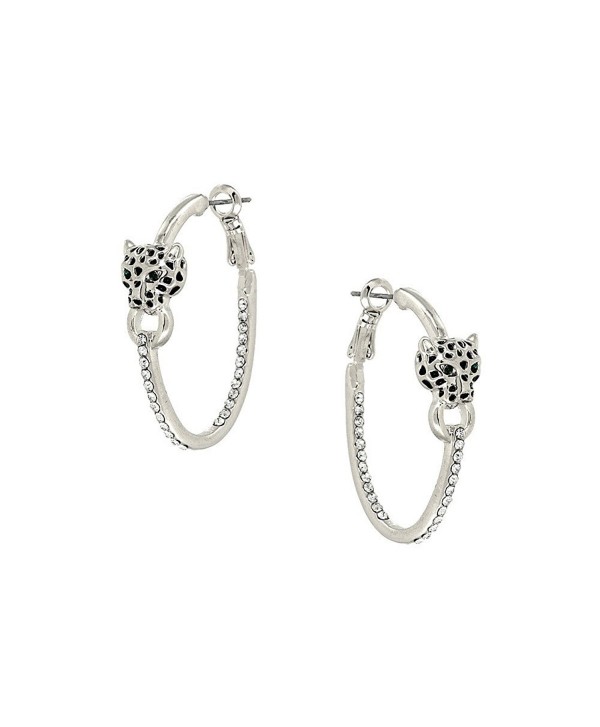 Liavys Leopard Fashionable Earrings Sparkling - Rhodium Plated - CH17Y7M6ME8