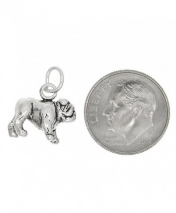 Sterling Silver Oxidized Dimensional Bulldog