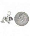 Sterling Silver Oxidized Dimensional Bulldog