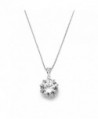 Mariell Dramatic 5 Ct. Round-Cut CZ Solitaire Pendant Necklace - Ideal for Brides or Bridesmaids Gift - CF122R4T6ML