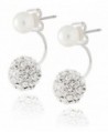 Front Earrings Simulated Crystal rhodium plated brass in Women's Drop & Dangle Earrings