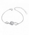(Musical Note Adjustable Bangle Bracelet) 925 Sterling Silver Jewelry For Women- 7.5" - CO17XQ4NLUO