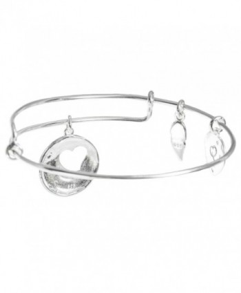 Sterling Silver Heart Adjustable Bangle