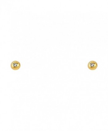 14k Yellow Gold 4mm Round Stud Earrings with Screw Back - CC11CVCCBCR