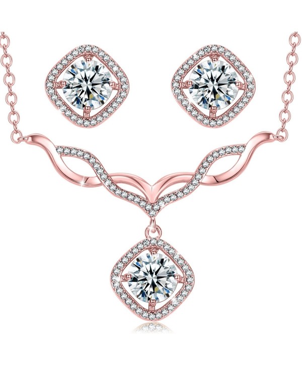 Jewelry V Necklace Earrings Necklaces Christmas - 2-V-Necklace Rose Gold - CY185DW48OK