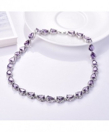 GULICX Amethyst Color Bracelet Necklace Earrings in Women's Jewelry Sets