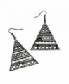 Antiqued Silver Pyramid Drop Earrings - CG122I4UXKJ