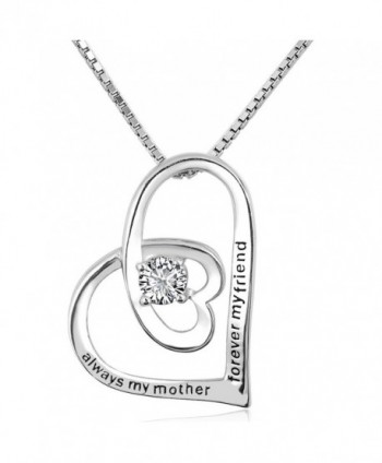 CharmSStory "Always My Mother Forever My Friend" Sterling Silver Necklace Pendant For Mom - White - CG185W3ZL2W
