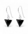 925 Sterling Silver Jet Black CZ Triangle Fishhook Earrings 23316 - CC12DHYQGPZ
