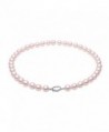 South Sea Shell Pearl Beaded Strand Necklace Choker with Platinum Plated Copper Clasp Silver Tone 18" - Pink - CV1884NUTGL