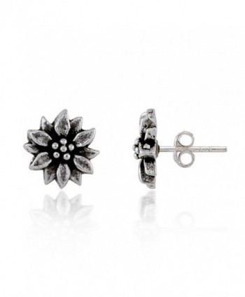 Sterling Silver Oxidized Blooming Earrings