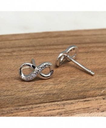 Rhodium Sterling Zirconia Infinity Earrings in Women's Stud Earrings