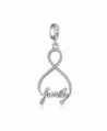 Infinity Love My Family 925 Sterling Silver Charms 8 Shaped Pendant Clear CZ For Bracelets Necklace Jewelry - C5186S82DO9