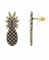 Lux Accessories burnished Gold Pineapple Fruit Tropical Novelty Earring Posts - CA12N5P059B