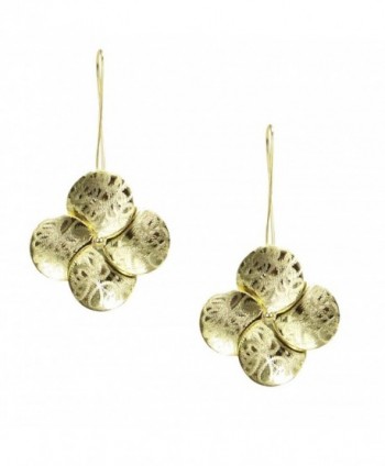 Sheila Fajl Textured Flower Drop Earrings in Brush Gold Plated - CJ12MZWKHE3