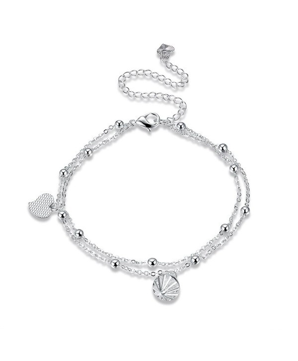 HongBoom Jewelry Fashion Women's 925 Sterling Silver Plated Chain Charm Anklet - A084 - CK182S57N8H
