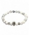 OVERMAL Natural Silver Bead 8mm Elastic Tibet Gold Skull Lucky Bracelet - C61273TOMJR