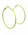Color Hoop Earrings Simple Thin Hoop Earrings 2.25 inch Hoops Assorted - Green - CB12NAAV7KN