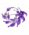 SENFAI Flower Brooch Lapel Pins Women Wedding Crystal Broches Bouquets Decorative Clothes Jewelery - Purple - CZ126T8XB1N