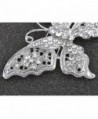 Alilang Silvery Rhinestone Filigree Butterfly