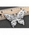 Alilang Silvery Rhinestone Filigree Butterfly in Women's Brooches & Pins