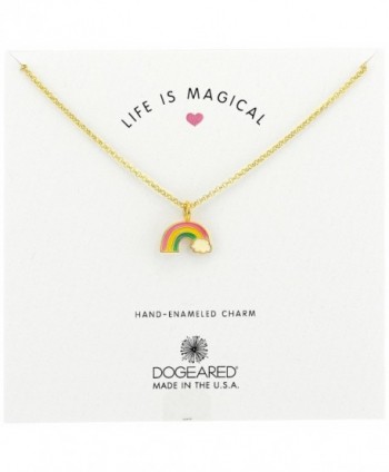 Dogeared Enameled Life Is Magical- Rainbow Charm Enamel Pendant Gold Chain Necklace- 16" + 2" Extender - C017YYQOLSI