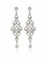 Janefashions Drops Austrian Crystal Rhinestone Silver Chandelier Dangle Earrings Bridal E2088S White - C3120TGO7MN