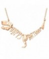 Jane Stone Vintage Black Skull Dinosaur Choker Necklace Collar - Gold-HappyBirthday - C912N09GT3J