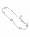 Gem Avenue Sterling Silver Swarovski Elements Clear AB Bicone Crystal Ankle Bracelet - C3122IZ1FQT