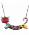 Bonsny Statement Enamel Chain Alloy Cat Necklaces Pendant Jewelry For Women Girls New Design - Multicolor - C8185NG2G2R