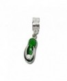 Dangling "Flip Flop Shoe" Charm Bead for European Snake Chain Charm Bracelet - Green - CG12B5XWIJN