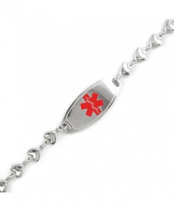 MyIDDr - Pre-Engraved & Customizable Diabetes Type II ID- Medical Alert Bracelet- Heart Chain - CL11CK0BEXH